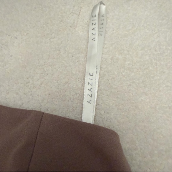 Azazie One Shoulder Tan Dress - Picture 15 of 15